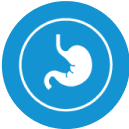 Small icon representing GI Cancer in light blue